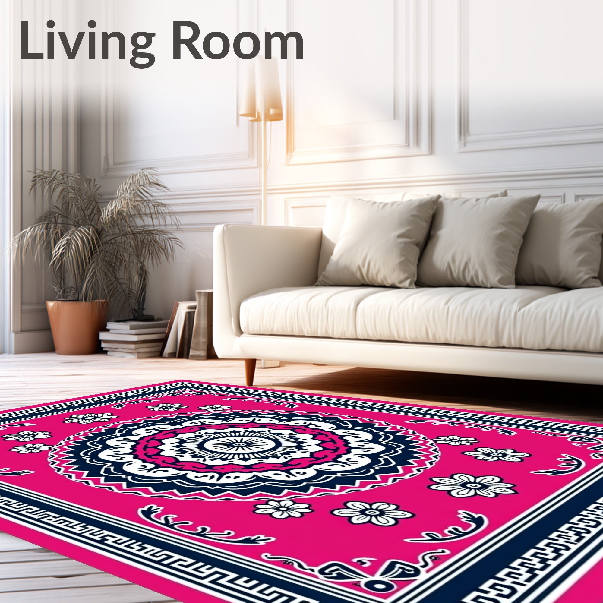 Vibrant Mandala Flower Patterned Rug