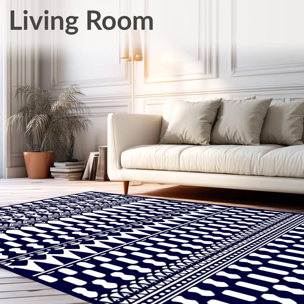 Tribal Geometric Striped Pattern Rug
