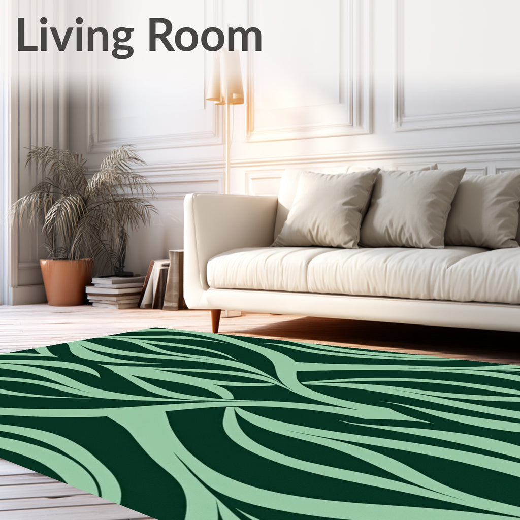 Organic Flowing Leaf Pattern Rug