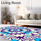 Mandala Floral Pattern with Rich Tones Rug
