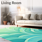 Oceanic Swirls Gradient Pattern Rug