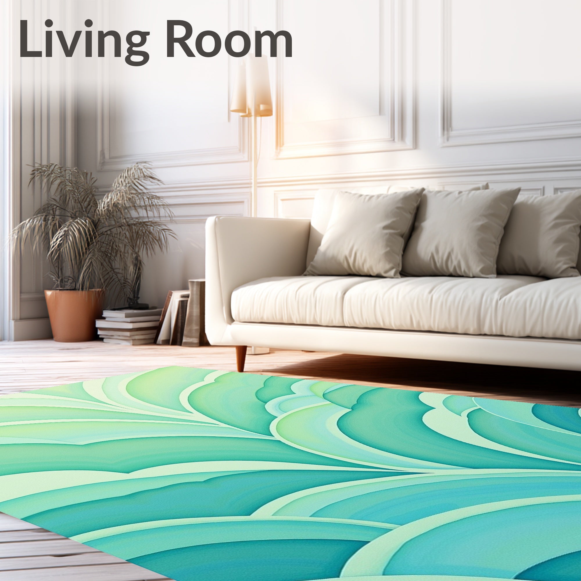 Oceanic Swirls Gradient Pattern Rug