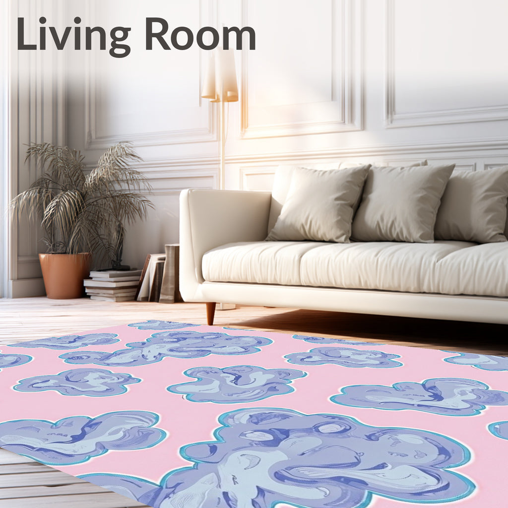 Abstract Cloud-Like Swirl Pattern Rug
