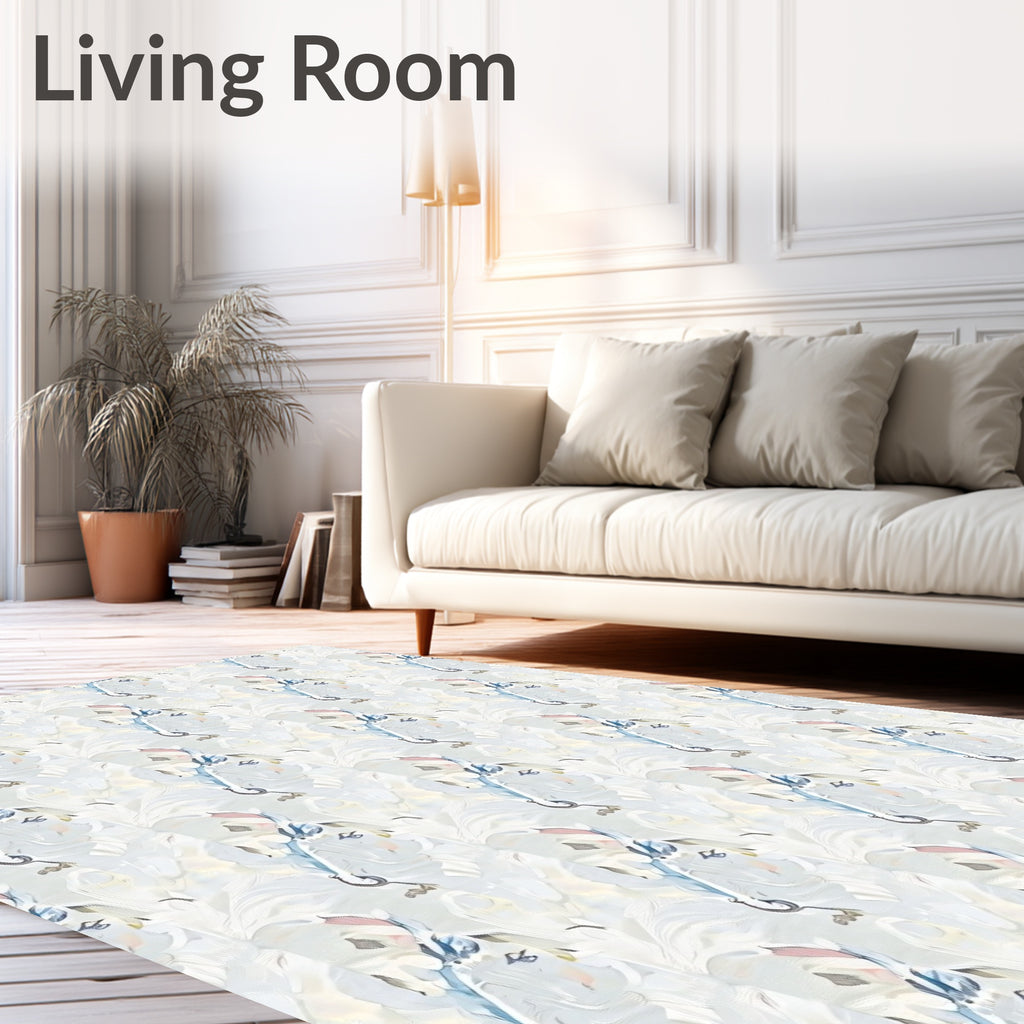 Abstract Floral Watercolor Art Rug