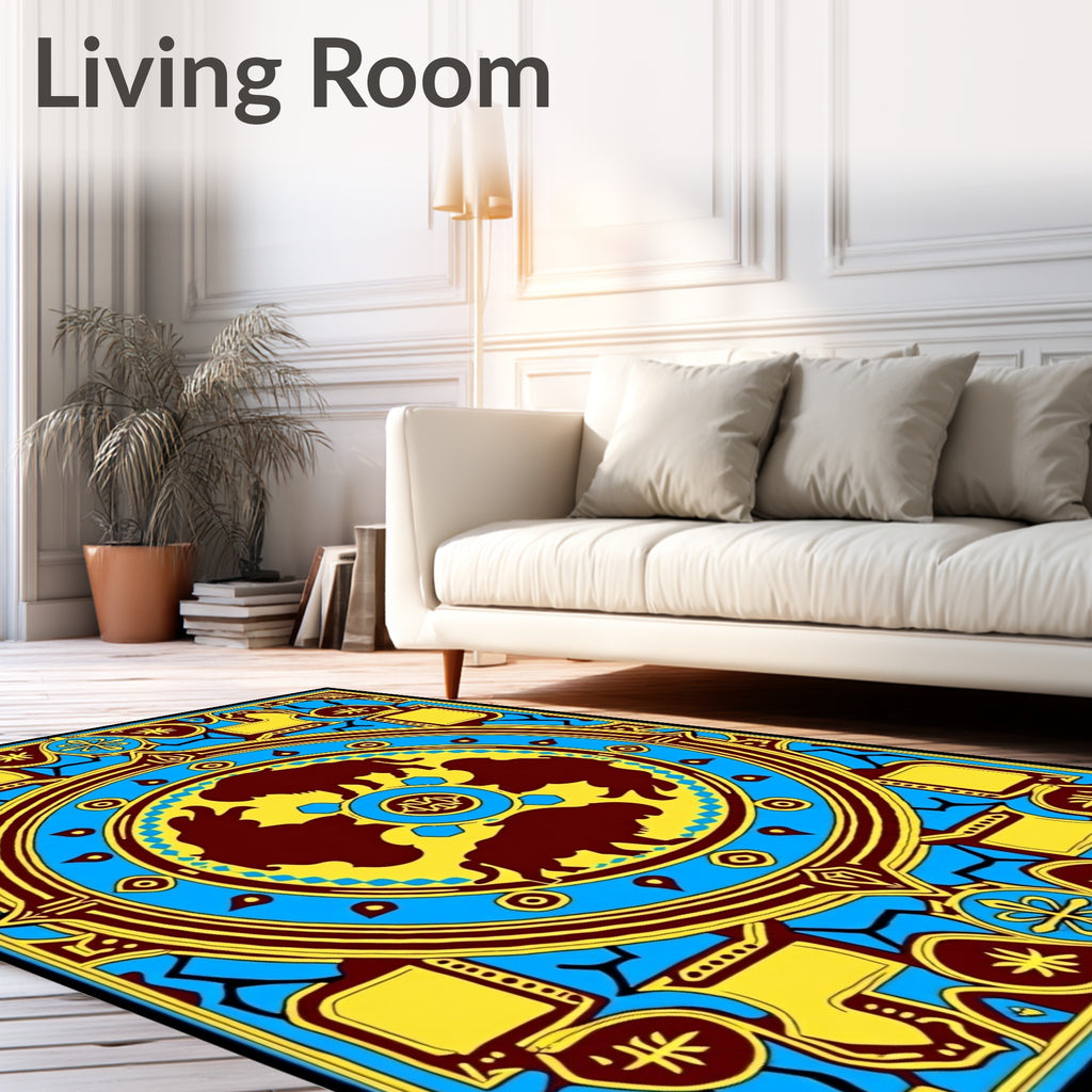 Bold Bison Tribal Sunburst Rug