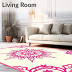 Vibrant Bright Floral Mandala Rug