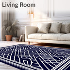 Geometric Interlocking Lattice Design Rug
