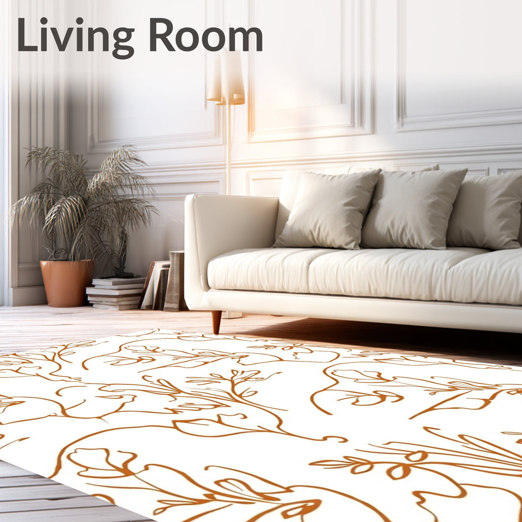 Abstract Botanical Vine Pattern Rug