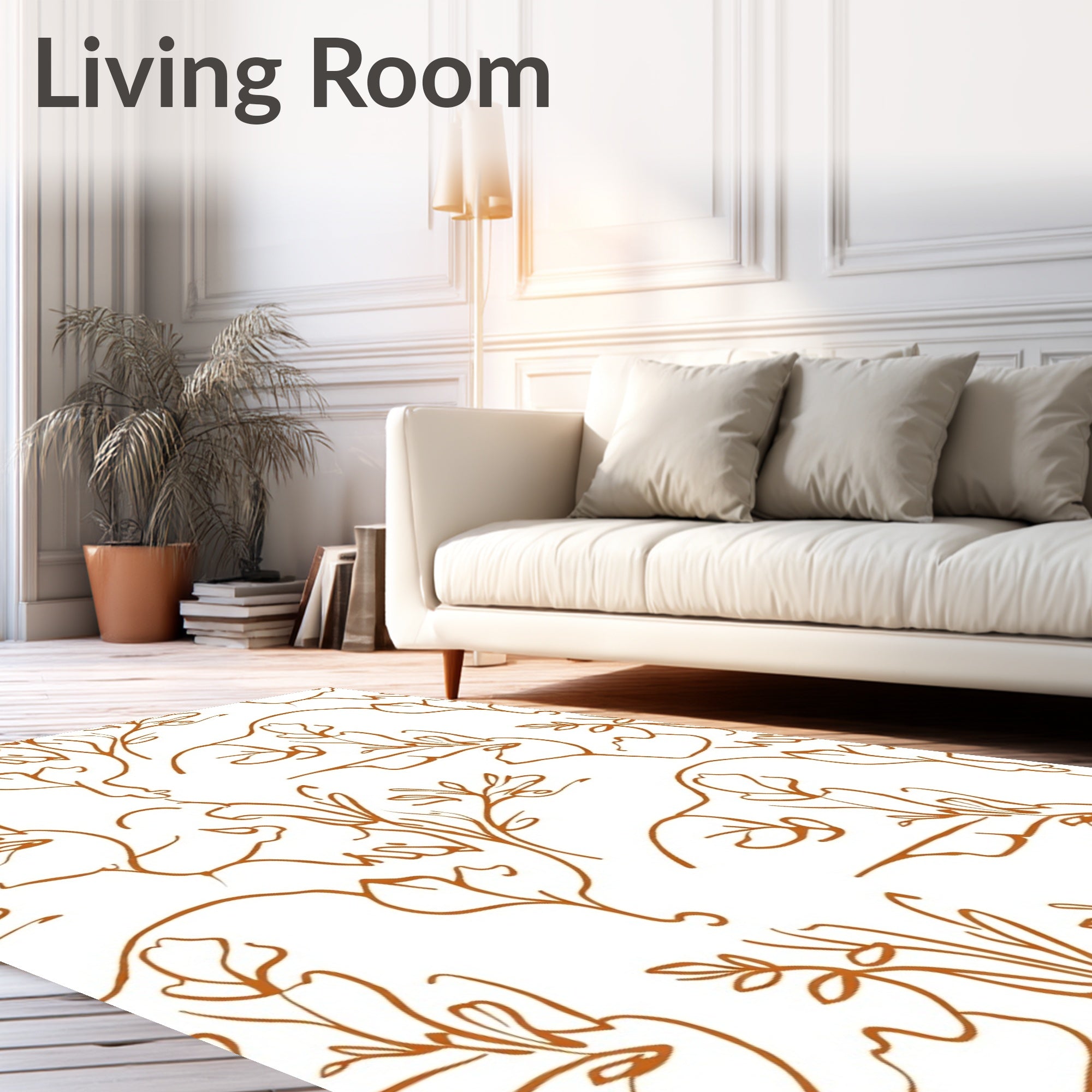 Abstract Botanical Vine Pattern Rug