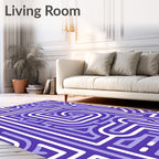 Modern Maze Linear Pattern Rug