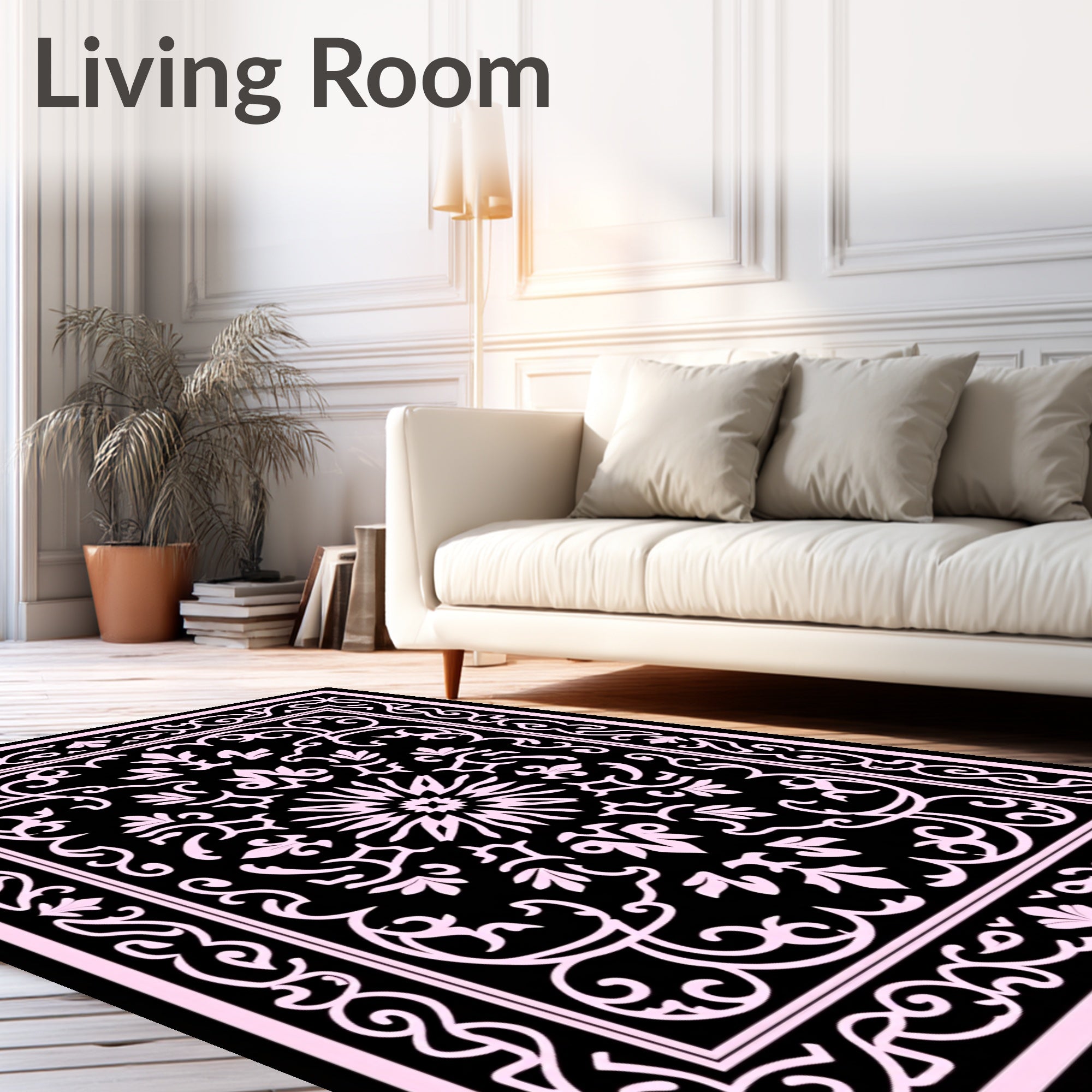 Ornate Floral Symmetry Pattern Rug