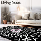 Intricate Floral Mandala With Pink Accents Rug