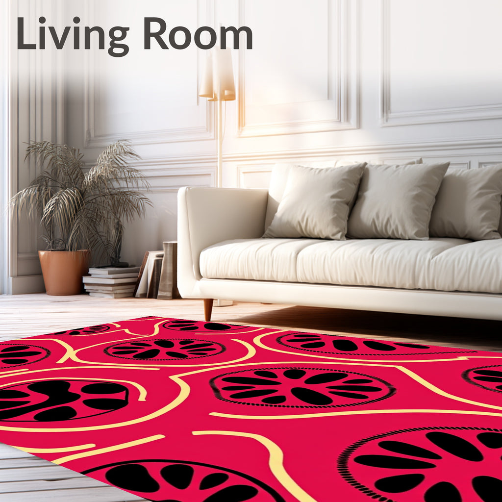 Bold Citrus Slice Pattern Rug