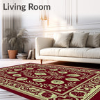 Ornate Floral Vine Patterned Rug
