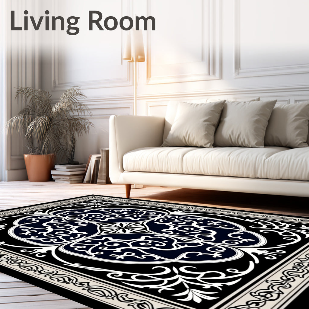 Intricate Floral Swirl Patterned Rug