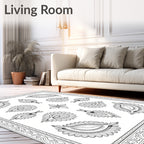 Ornate Paisley Floral Patterned Design Rug