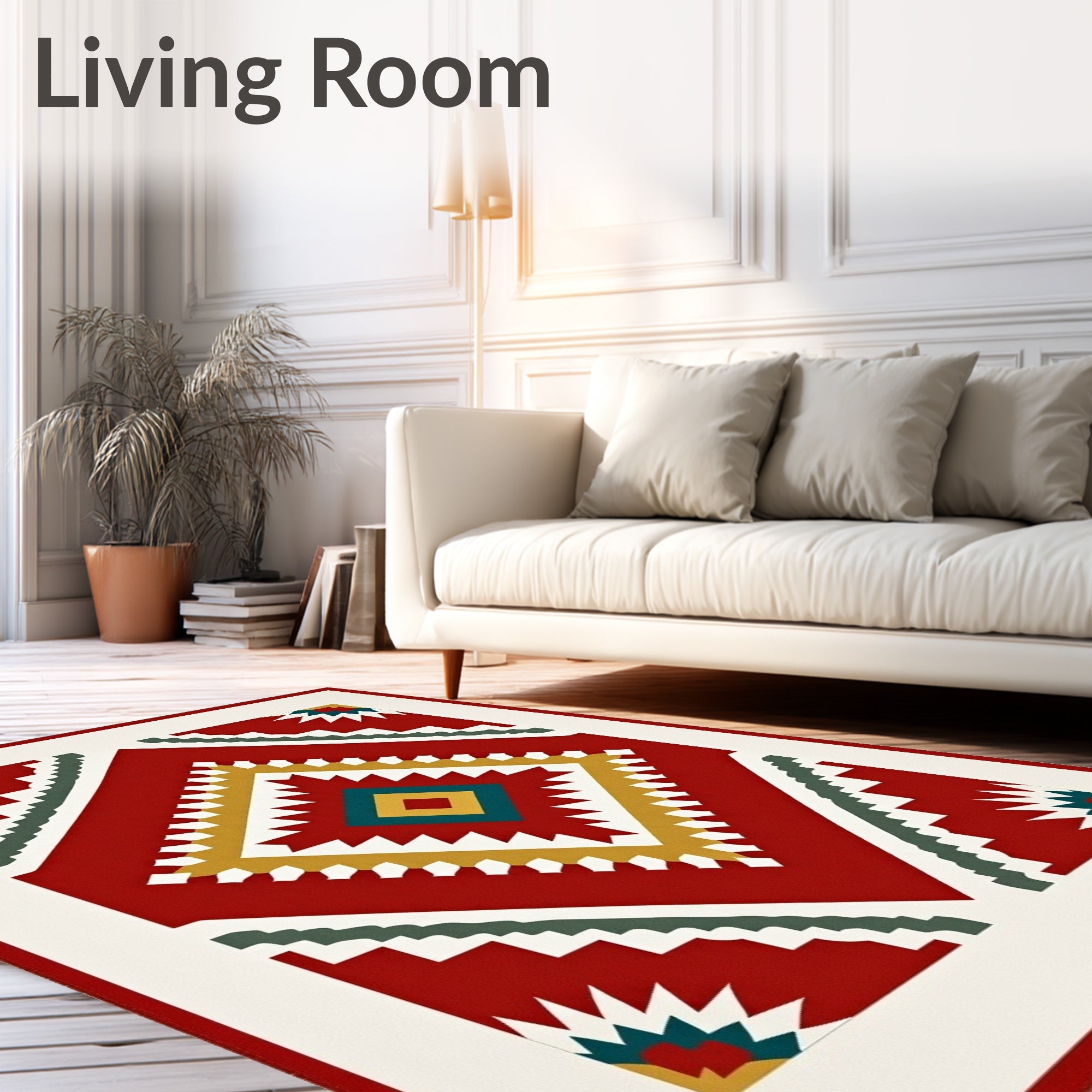 Bold Geometric Southwest Diamond Pattern Rug