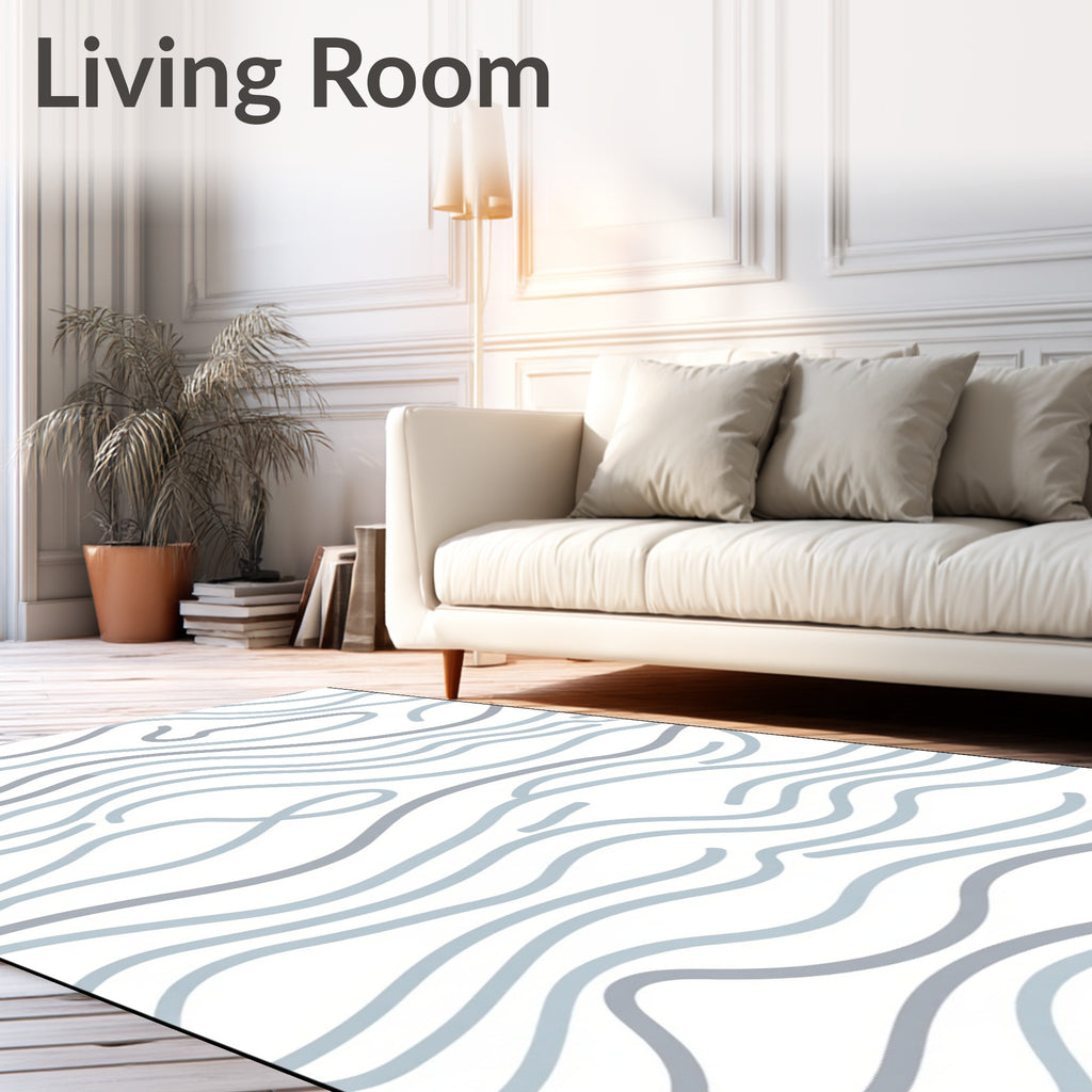 Abstract Wavy Line Pattern Design Rug