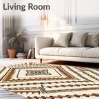 Rustic Diamond Geometric Pattern Rug
