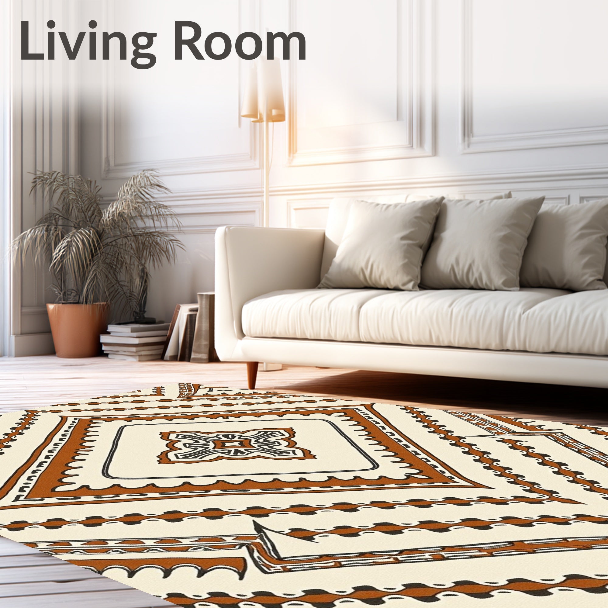 Rustic Diamond Geometric Pattern Rug