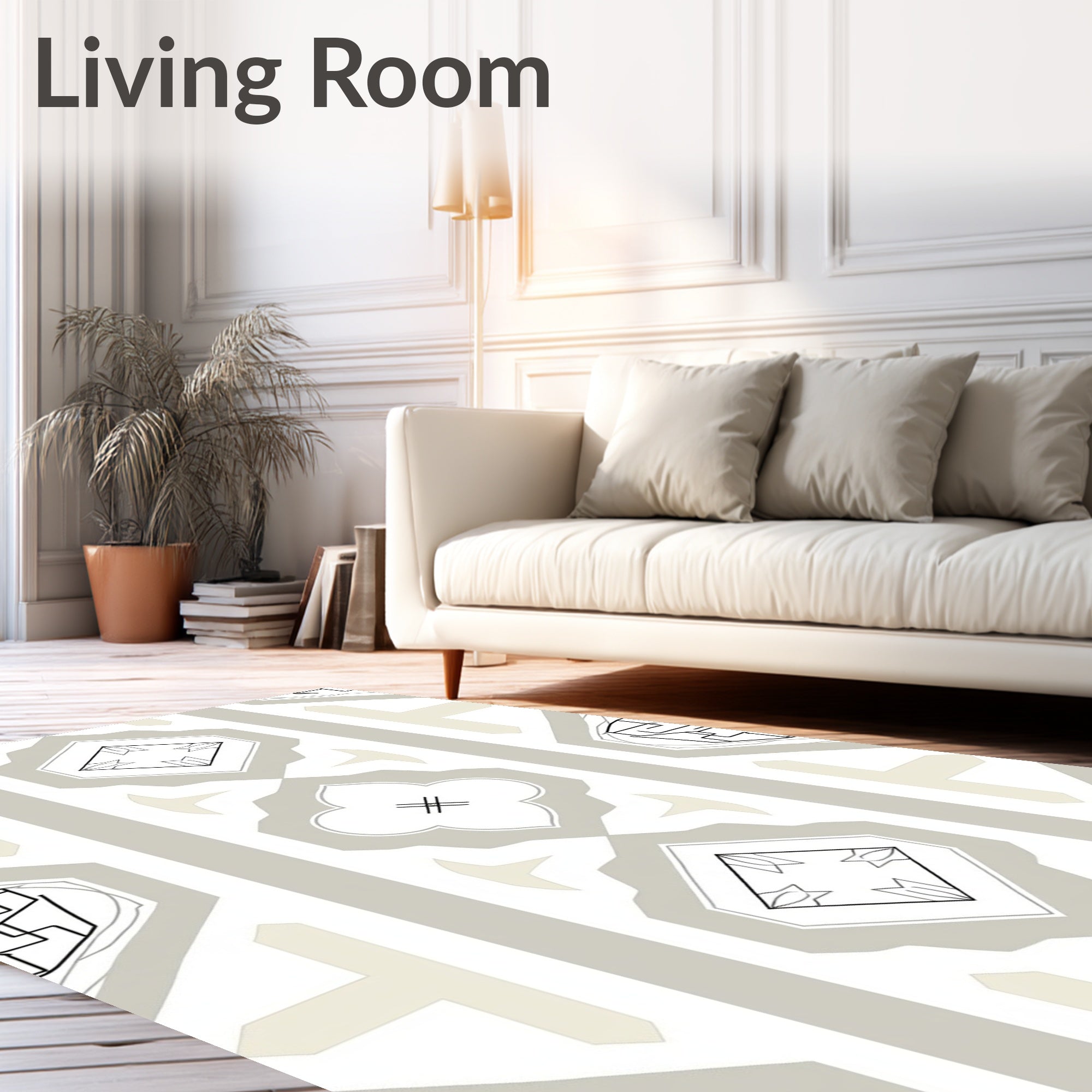Symmetrical Abstract Geometric Pattern Rug
