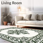 Ornate Floral Border With Central Medallion Rug