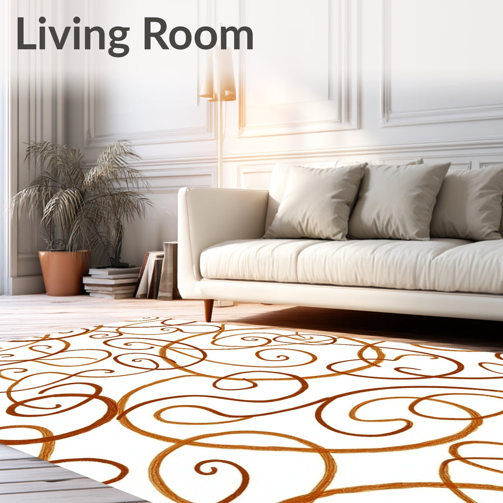 Warm Tones Swirl Pattern Rug