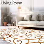 Warm Tones Swirl Pattern Rug