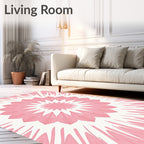 Pink Petal Burst Mandala Rug