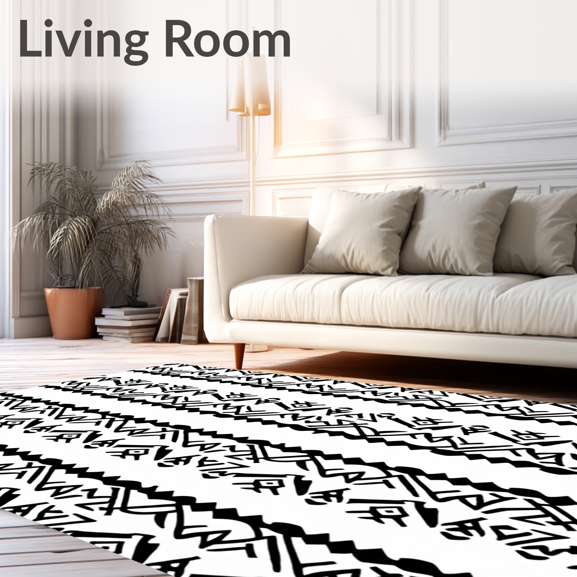 Tribal Stripes Geometric Pattern Design Rug
