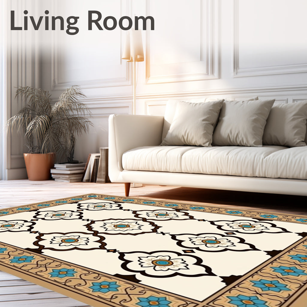 Ornate Floral Medallion Pattern Rug