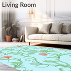 Pastel Floral Vine Pattern Rug