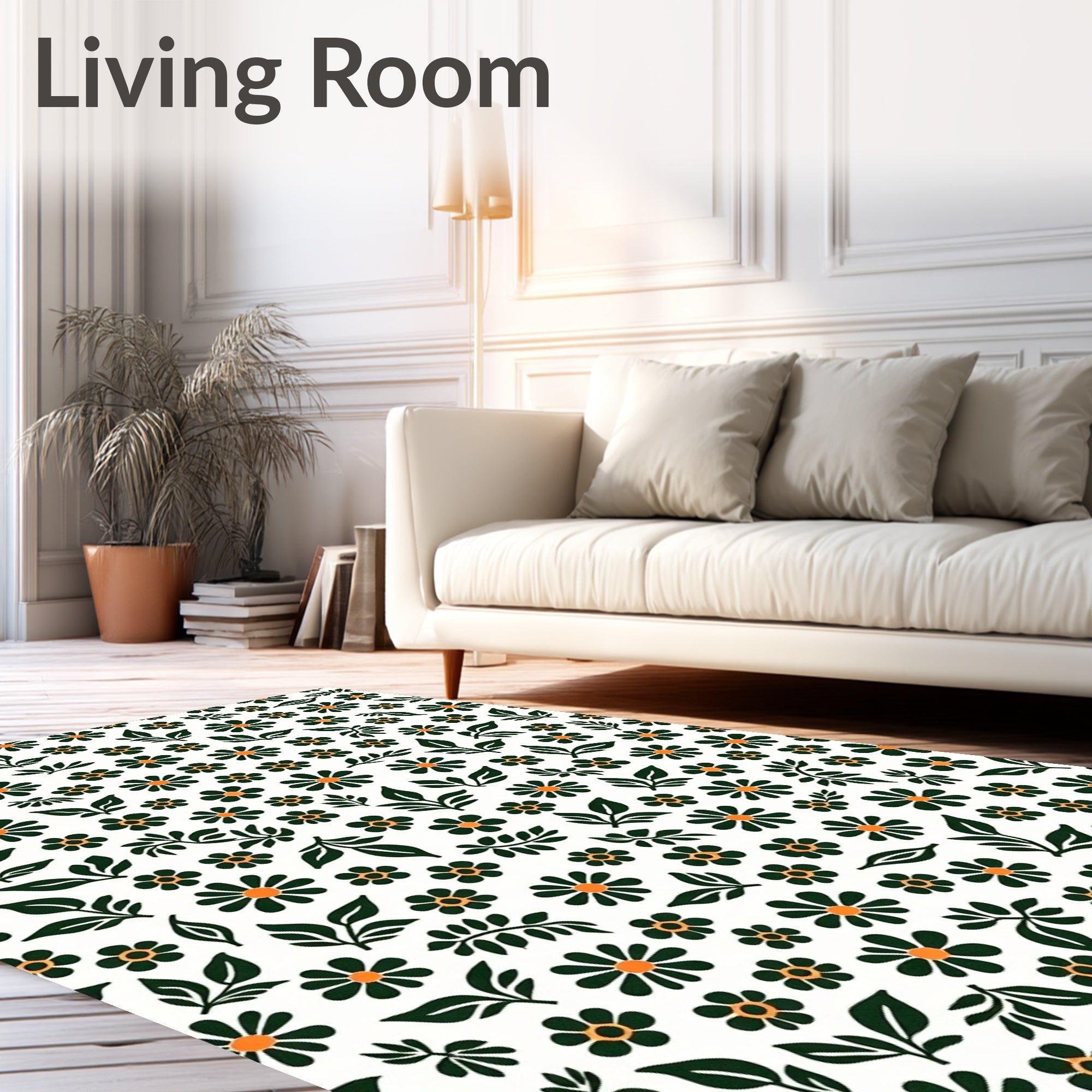 Retro Floral Pattern Rug