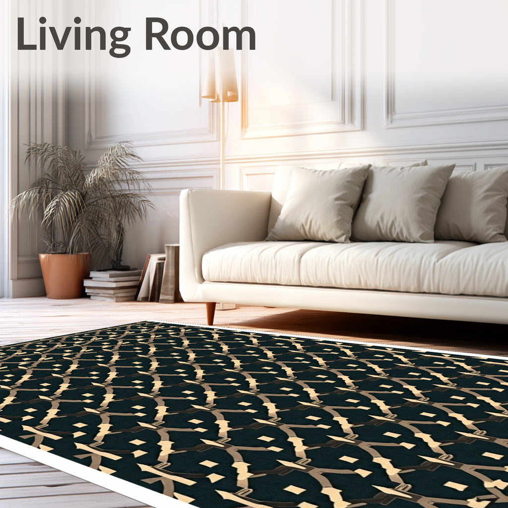 Classic Interlocking Diamond Geo Pattern Rug