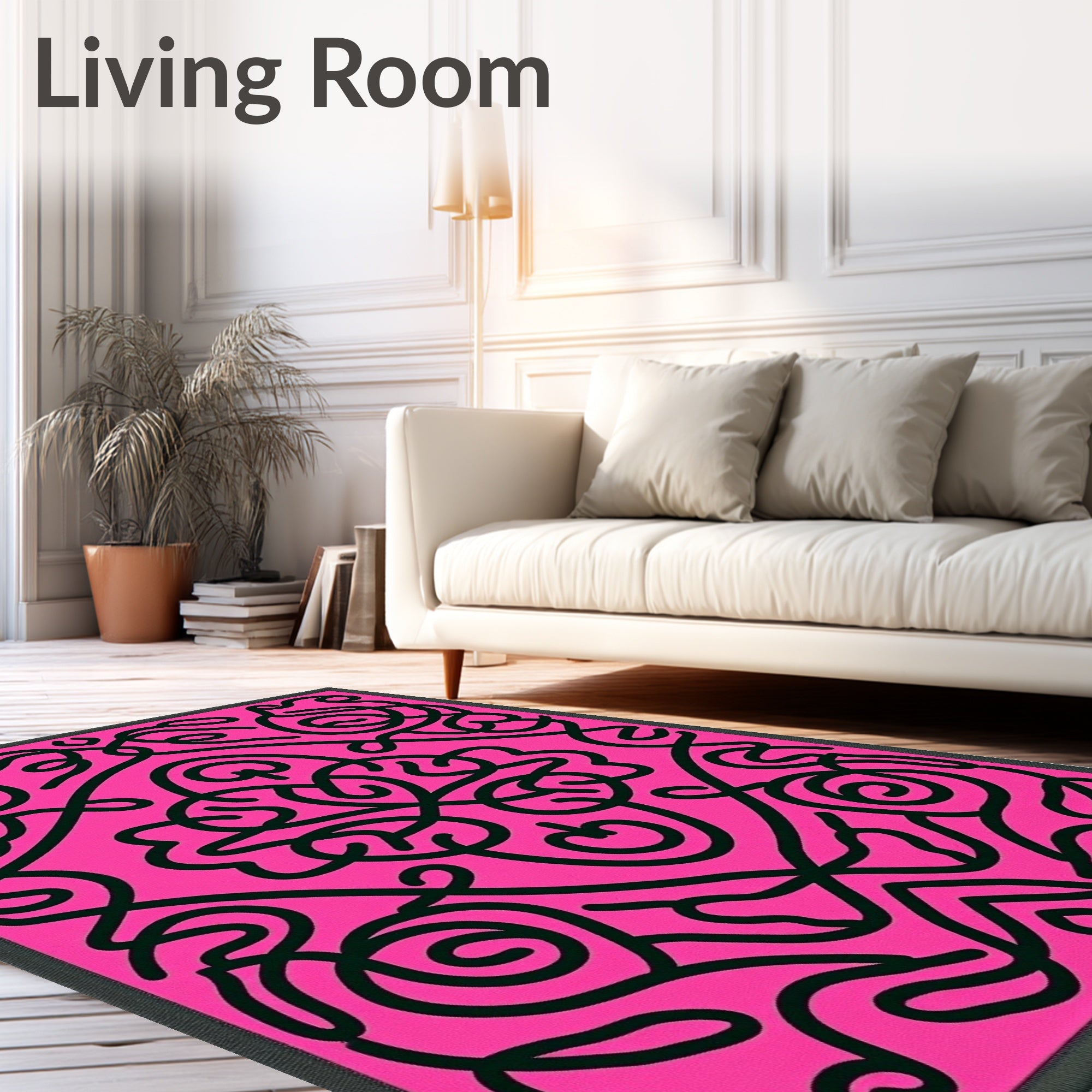 Bold Abstract Swirl Intertwined Design Rug