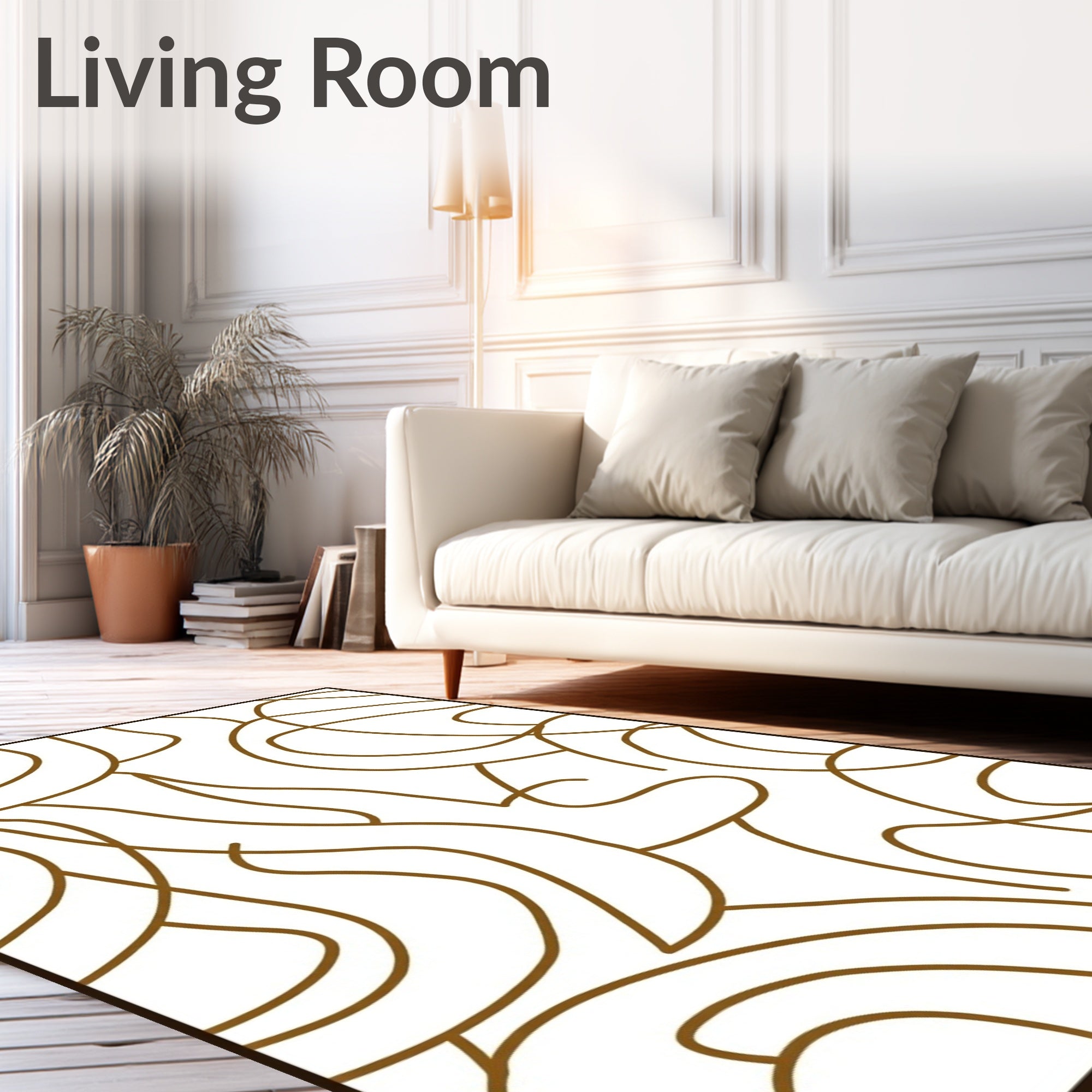 Abstract Curvy Swirl Pattern Rug