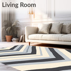 Chevron Stripes In Neutral Palette Rug