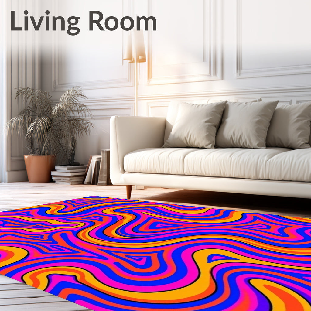 Neon Swirls Pattern Rug