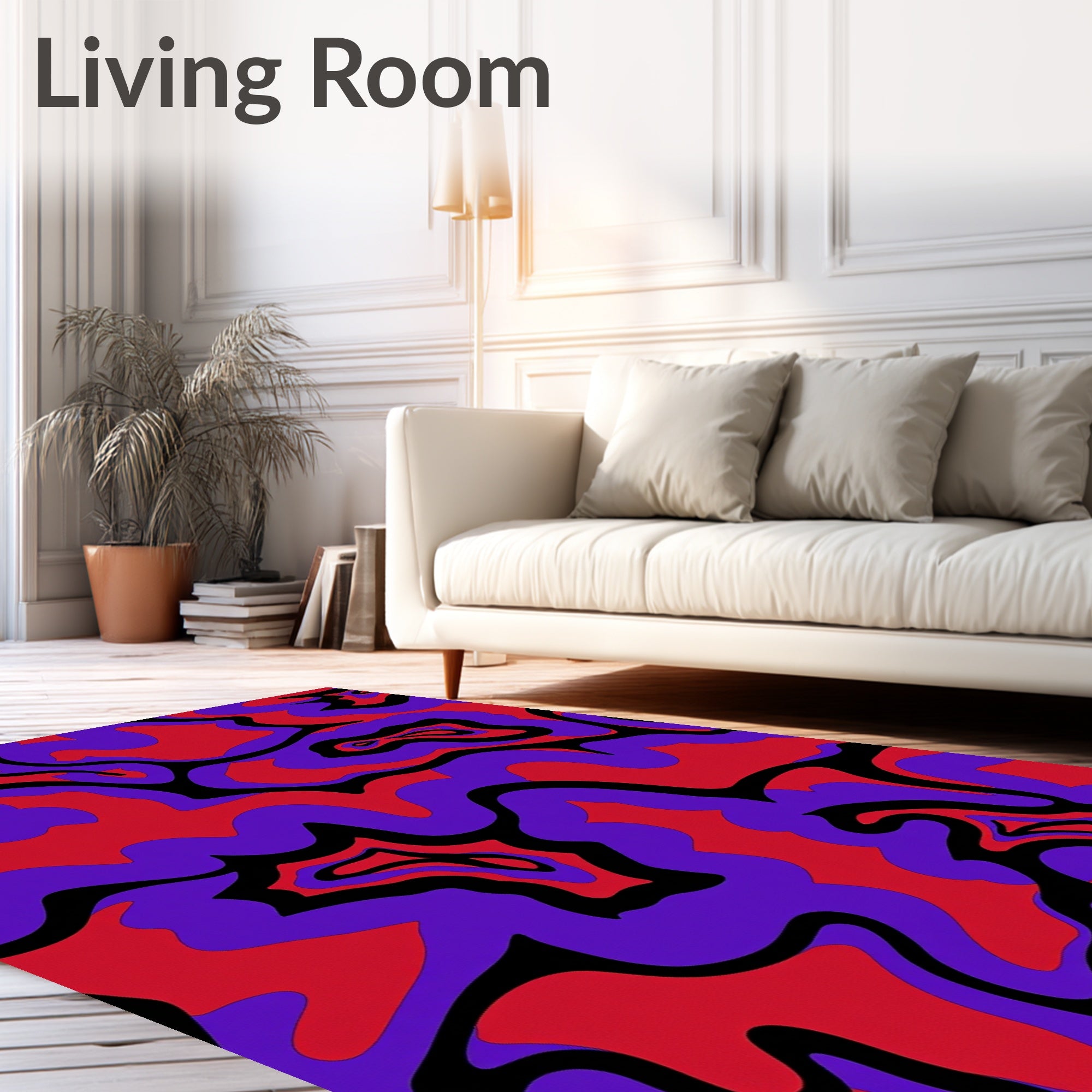 Vibrant Abstract Wavy Pattern Rug