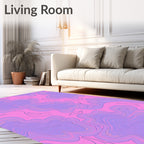 Pink and Purple Swirl Pattern Rug