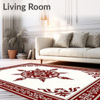 Classic Red Central Medallion Border Rug
