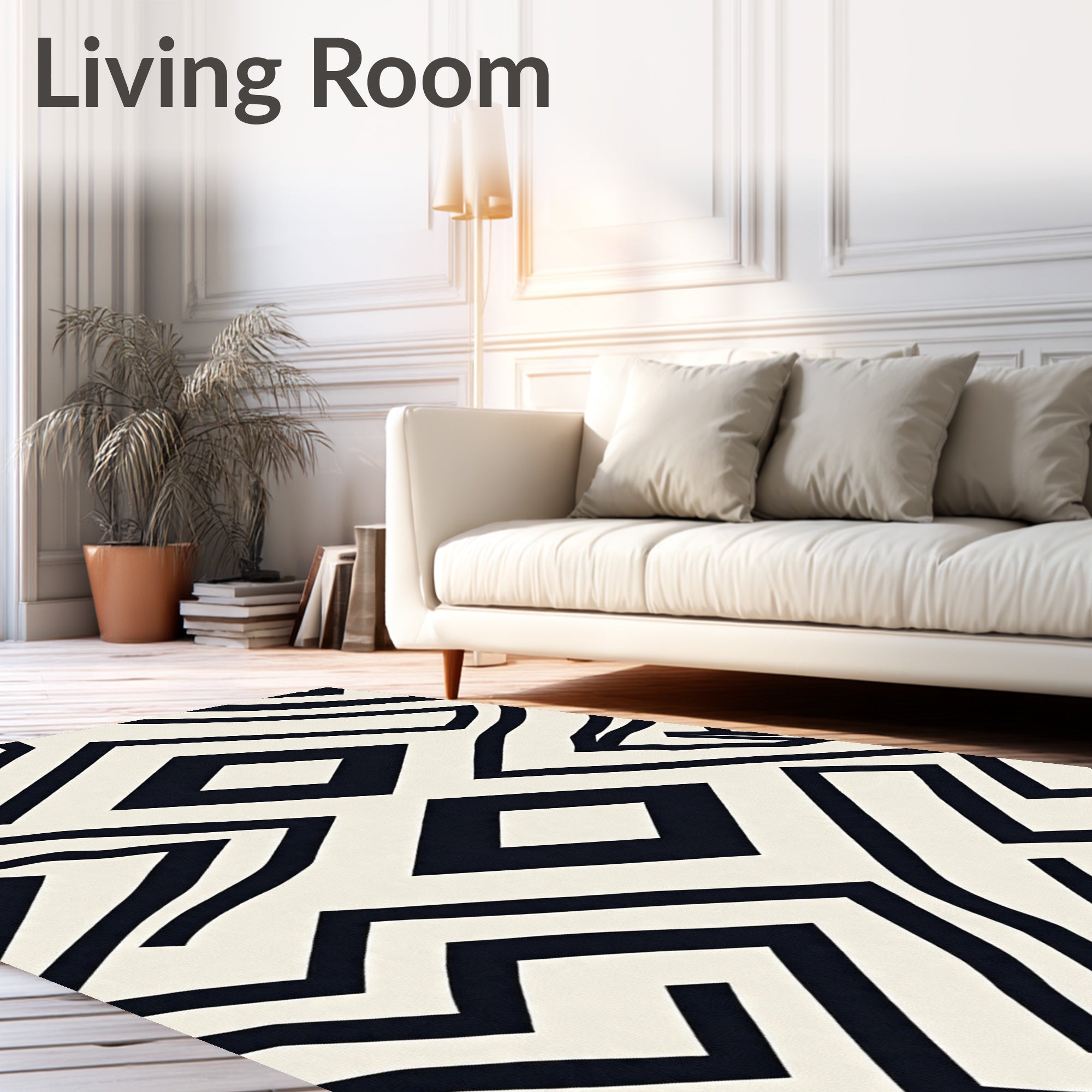 Bold Geometric Diamond Pattern Design Rug