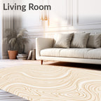 Abstract Swirling Wood Grain Design Rug