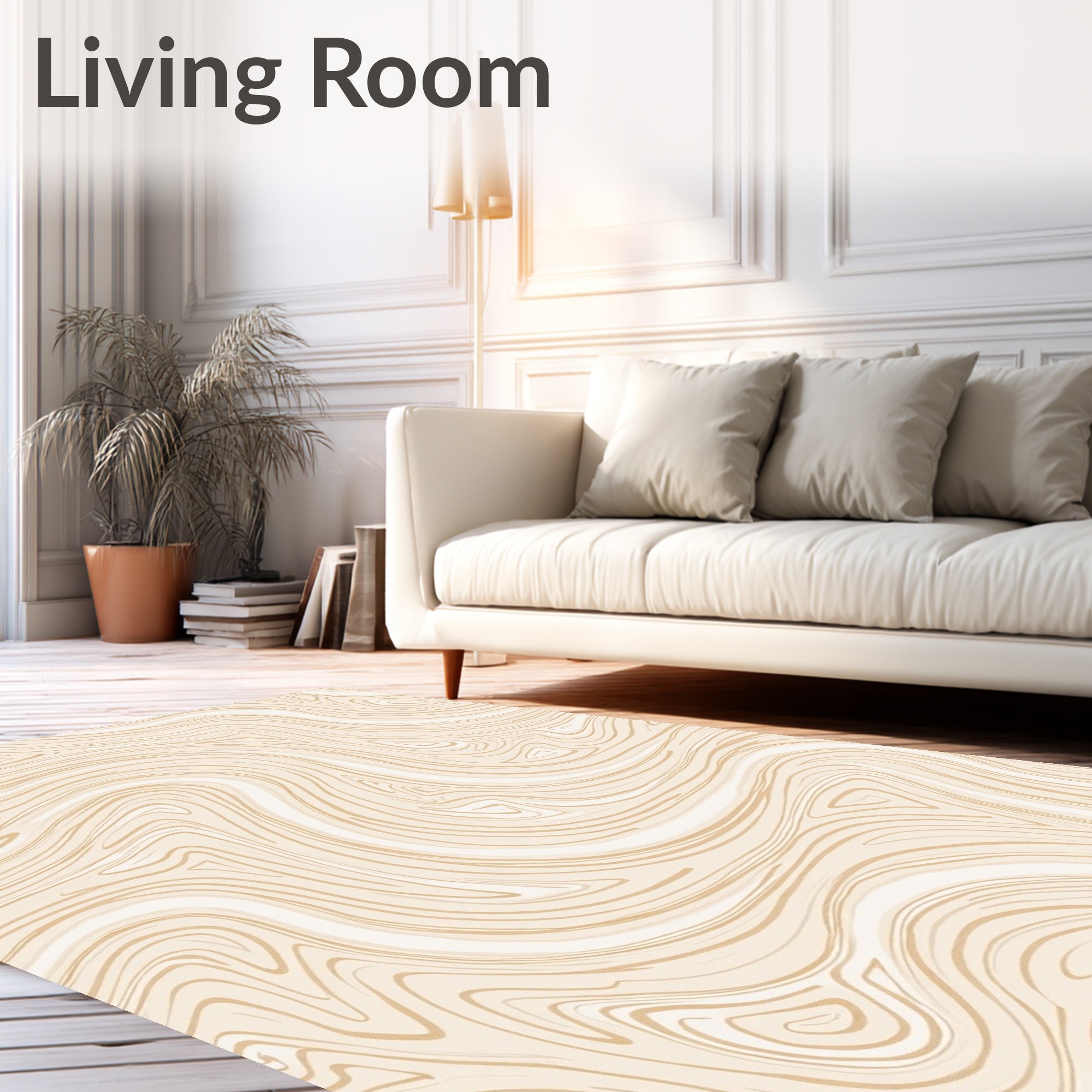 Abstract Swirling Wood Grain Design Rug