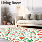 Daisy Field Floral Pattern Rug