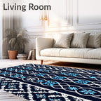 Nordic Snowflake Geometric Pattern Rug