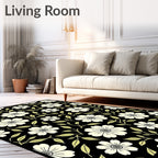 Floral Pattern With Green Vines Rug