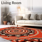Mandala Medallion Patterned Warm Rug