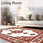 Maroon Traditional Medallion Floral Rug