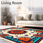 Vibrant Sunburst floral Patterned Rug